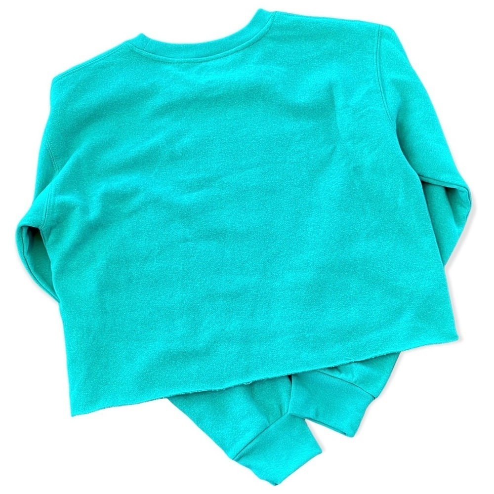 The Simpsons Christmas Xmas Santa Homer Simpson Cropped Crew Neck Green NWT - Picture 2 of 8